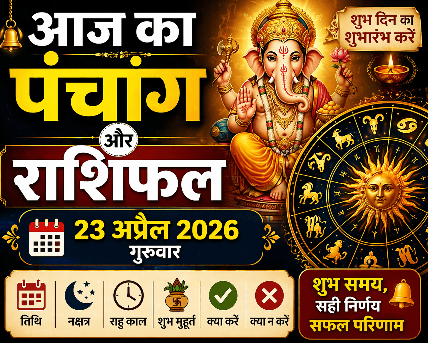 Aaj ka panchang 23 April 2026 cover artwork